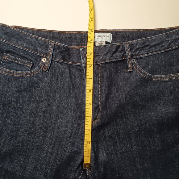 Liz Claiborne Petite Jeans Size 10P Classic Mid Rise Straight Leg Dark Wash - Picture 7 of 9